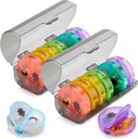 Wekelijkse Pillen Organisator - 2 Times-A-Day Compartments - 7 Dagen AM/PM Pillen Container - Draagbare, duurzame en gemakkelijke reispillen geval voor tabletten, visolie, vitamines en supplementen, Regenboog, 2 Pack