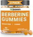 2 Pack Berberine Gummies, Sugar Free Berberine Supplement 1500mg met Ceylon Cinnamon, Berberine Gummy voor volwassenen