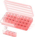 Maandelijkse pil Organisator 1 keer per dag, 30 dag pil Box, een maand pil geval Een keer per dag,31 dag pil houder medicijn Organisator voor vitamine, roze