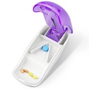 Pillensnijder Splitter voor kleine en kleine pillen, Pillensnijder voor het snijden van vitamines tabletten in de helft, Pillen Splitter met Blade Guard, Paars