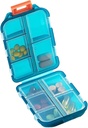 Travel Pill Organizer - Travel Medicine Case Kit - Pocket Daily Pharmacy Container - Reizen Medication Holder Dispenser voor Visolie Vitamine Supplement Opslag (Groen)
