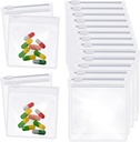 Zonon Pill Pouch Tassen rits Herbruikbare pil Baggies Duidelijke Plastic Tassen Zelfverzegeling Travel Medicine Organizer Opslag met schuif slot voor kabeljauw leverolie, en kleine items(48 stuks)