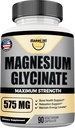 Magnesium Glycinate 575mg per Serving, Essential Mineral Supplements, Muscle & Bone Health Support, Promote Relaxation & Balance Mood, Non-GMO - 90 Vegan Capsule 45 Servings