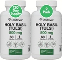 PRISTINE'S Holy Basil (Tulsi) 500 mg (2 Pack) Ontspanning en Immunity Support Adaptogen Supplement - 120 Day Supply - Holy Basil Leaf Capsules - Vegan - Non-GMO - Glutenvrije Supplementen