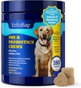 Probiotica voor honden - Hondenprobiotica voor Gut, Immune & Skin Health - 6 miljard CFUs, 180 zachte kauwen, zalm & Blueberry Flavor - met prebiotica & spijsverteringsenzymen
