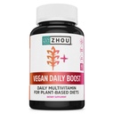Zhou Vegan Multivitamine voor vrouwen en mannen, Dagelijks Veganistisch supplement, Essentiële Multi Vitamine met ijzer en zink voor energie, vitaliteit, Immuun Ondersteuning, & Whole Body Health - 60 Veg Caps
