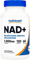 Nutricost NAD+ Supplement 1000mg per portie,120 Capsules (Nicotinamide Adenine Dinucleotide) - 60 porties, Glutenvrij, Veganistisch