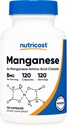 Nutricost Chelated Mangaan Supplement 8mg, Amino Acid Chelate, 120 Capsules, 120 Servings - Glutenvrij, niet-GMO en Vegetarisch vriendelijk
