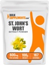 BulkSupplements.com St. John's Wort Extract - St. Johns Wort Supplement, Herbal Supplement for Mood - Vegan & Gluten Free, 600mg per Serving, 100g (3,5 oz) (Pack of 1)