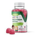 Viteey Kids Magnesium Citrate Gummies - Supports Sleep Aid, Calm Gummies, Muscle Relaxer, Optimal Relaxation - Vegetarian, Gelatin Free, Gluten Free, GMO Free - Tasty Chewable Raspberry Flavored Gummy