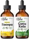 Wild & Organic Bacopa Tinctuur 4 fl oz & Gotu Kola Tinctuur 4 fl oz