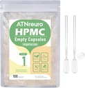 Maat 1 Lege Vegan Capsule met 2 Micro Lepels - 100 Graaf Vegetarische Capsules - Lege Pill Capsules voor Poeder Supplementen