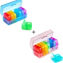 Zoksi Weekly Pill Organizer 2 keer per dag, Regenboog 7 Dag Am Pm Pill Box, Dagelijks Am Pm Pill Organizer 7 Dag, Portable Vitamine Pill Case, Weekly Pill Box voor Visolie, Vitamine, Supplement (2 Pack)