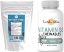Bundel, fijne poeder vitamine C, 454 porties, en vitamine B3 kauwtabletten (Vanilla), 300 porties