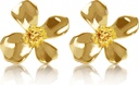 14K Gold Plated 925 Sterling zilveren bloem Lily Stud oorbellen