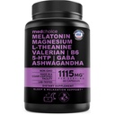 12-in-1 Melatonine slaapcapsules - Natuurlijke slaapmiddelen voor volwassenen met Melatonine 5mg en Magnesium Glycinate 500mg, slaaphulp met Ashwagandha, L Theanine, Valeriaan wortel, GABA, 5-HTP (90ct, Pack of 1)