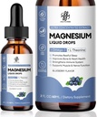 Magnesium Glycinate Liquid, Magnesium Complex Supplement met Omega3, L-Theanine en Vitamine voor Kalmte, Slaap Ondersteuning, Spierverlichting, Niet GGO, Blueberry Flavor, 2 Fl Oz