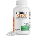 Bronson Vitamine K2 (MK7) met D3 Supplement Non-GMO Formule 5000 IE Vitamine D3 & 90 mcg K2 MK-7 Eenvoudig doorslikken D & K Complex, 250 capsules