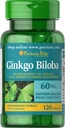 Puritanen Pride Ginkgo Biloba Standardized Extract 60 mg Tabletten, 120 Tellen