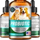 Premium Probiotica voor honden, katten - Digestieve enzymen en prebiotica supplement - Helpt om diarree, braken, opgefokte maag, gas, constipatie en slechte adem - ondersteunt spijsverteringssysteem - 2 Fl Oz