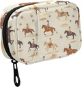 Fustyad Cartoon Cowboy Riding Horse en Cactus Pill Organizer voor Purse, Weekly Portable Pill Box met rits naar opslag Vitaminen Visolie Medicijnen Supplementen