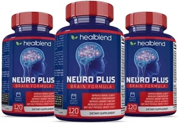 Neuro Plus Brain & Focus Formula - Brain Booster Supplement, ondersteunt mentale helderheid & Focus - Verbetert de concentratie en geestelijke energie 120 capsules (3 verpakkingen)
