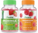 Levensbaar Magnesium + Moringa Leaf, Gummies Bundle - Grote Proeverij, Vitamine Supplement, Glutenvrij, GGO-vrij, Kauwgom