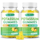 Kalium citraat Gummies 1000mg, Hoge Potency Kalium Supplement Gummies voor Volwassenen Vrouwen en Mannen, Ondersteuning Leg Cramps & Muscle Health, Sugar-Free, Ananas smaak, 120 Tellen