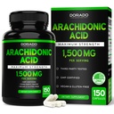 Arachidonzuursupplement 1500 mg (150 capsules) - spier- en krachtsupplement voor spiermassa en Recovery voor mannen en vrouwen - Glutenvrij & niet-GMO - 3rd Party Tested - (150 capsules)
