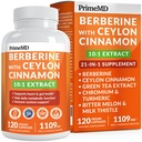 21-in-1 Berberinesupplement met Ceylon Cinnamon met Chroom, Bitter Melon en Green Tea Extract en Black Pepper Extract 5X voor Energie & Metabolisme Ondersteuning met 5279 mg (120 ct, verpakking van 1)