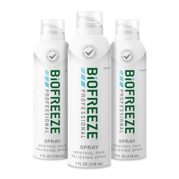 Biofreeze Professional Pain Relief Spray for Knie, Neck, Hip, Joint, Shoulder, & Simple Backache, Artritis Pain Reliever, Sore Muscle Relief, Colorless Menthol Spray 4 Fl Oz (Pack of 3)
