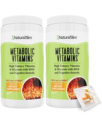 NaturalSlim Metabole Vitaminen - Combinatie van High Potency Multivitaminen, Mineralen, B Complex, Msm, & Digestive Formula Supplements for Men & Women - Energy & Metabolisme Support - 2 Pack