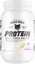 Black Magic Multi-Source Protein - Wei, Caseïne, Enzymen, & MCTs - Pre Post Workout - Keto, Low Sugar, Gluten Free - French Vanilla - 24g Proteïne - 2 LB