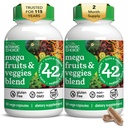 Botanische keuze sinds 1910 - Mega Fruit & Veggies Blend - 42 Fruit en groenten - 2 Caps Dagelijks - 60 Telsupplement - 2 Pack