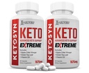 (2 Pack) Ketosyn Keto ACV Extreme Pillen 1675 MG Keto Support Blend Capsule Alternatief voor Keto ACV Geformuleerd met Apple Cider Vinegar Extra Virgin Olive Oil Powder Green Tea Leaf 120 capsules