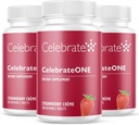 Vier vitamines Vieren CelebrateONE Kauwtabletten, ijzervrij - Eenmaal daags Bariatrische Multivitamine, essentiële vitaminen & mineralen - Gastric Bypass & Sleeve Gastrectomie Supplement - Aardbei Creme (90 tabletten)