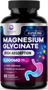 Magnesium Glycinate 500 mg Capsules - Pure & Chelated for Max Absorptie - Ondersteunt spier, nerve & Heart Health, Slaapondersteuning - Beste Magnesium Pillen Supplement voor hele lichaam ondersteuning - 60 Capsules