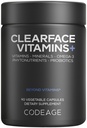 Codeage Clearface Pantothenic Acid, Niacin Supplement, Vitaminen A, C, D3, E, Probiotica, Zink, Riboflavine, Thiamin, L-Lysine HCL & Omega-3, Niacinamide, Botanical Blend - Non-GMO - 90 Capsules