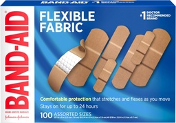 Band-Aid merk Flexibele stof lijm Bandages voor wondverzorging & eerste hulp, diverse maten, 100 ct