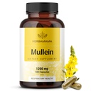 HERBAMAMA Mullein Leaf Capsules - 1200mg Mullein Leaf Extract voor Lung Detox Ondersteuning - Vegan, Non-GMO Respiratory Lung Cleanse Supplement