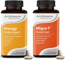 Migra-T met cafeïne - Migraine Prevention & Relief Supplement - Ondersteuning voor ernstige hoofdpijn - Vermindert lichtgeluid & Odor gevoeligheid - 120 capsules