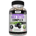 Kaya Naturals Max Detox Kruidensupplement - Natuurlijke ingrediënten 1532 mg - Psylliumpoeder, Acai Berry Extract, Ginger Root 60 Tel.