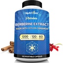 Nutrivein Premium Berberine HCL 1200 mg met Ceylon Cinnamon - 120 capsules: Berberinesupplement met hoge absorptie voor verdediging, spijsvertering, & stofwisseling