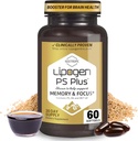 PS Plus Hersensupplementen voor Geheugen en Focus - Premium Fosfatidylserine Brain Booster voor Brain Health - Nootrope - 60 Softgels voor één maand levering