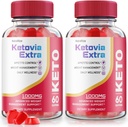 (2 Pack) Ketovia Extra Gummies - Ketovia Extra ACV Gummies, Ketovia ACV Gummies Geavanceerd gewichtsverlies, Maximum Strength Supplement, Ketovia Keto + ACV Gummy, Keto Via Extra Reviews (120 Gummies)