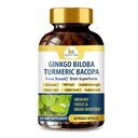 Organische Veda Ginkgo Biloba Kurkuma Bacopa Brain Supplement voor Geheugen, Mood & Focus met Ashwagandha - Concentratie, Energie & Brain Booster, Gezonde gewrichten & Circulatie Ondersteuning - 60 Vegan Capsule