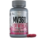 NDS Nutrition MV360 voor vrouwen, 5-in-1 Complete Multivitamine voor vrouwen met essentiële vrouwen Vitaminen voor energie, spijsvertering, Toning, Immuun Support, & Vrouwen Health & Beauty, 60 tabletten, 30 porties
