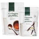 Natural Force Clean, Grass Fed Collagen Peptides + Vanille Biologische Wei Proteïne Bundle 