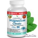Magnesium citraat 400mg - 200 Capsules - Hoge sterkte voor slaap, benen krampen, extra sterkte absorptie, gemakkelijk doorslikken pillen voor vrouwen en mannen, Veganistisch supplement niet tabletten - Made in USA
