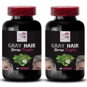 Haarrevitalisering - GRAY HAIR REVERSE - Kleur boost, Stralend haar, Haarschaduw revival, Haar transformatie, Glanzend haar, Jeugdig uiterlijk, Rijke haarkleur, Haar glans, Vers haarkleur 2Bot 120Caps